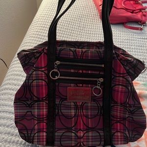 plaid Coach purse